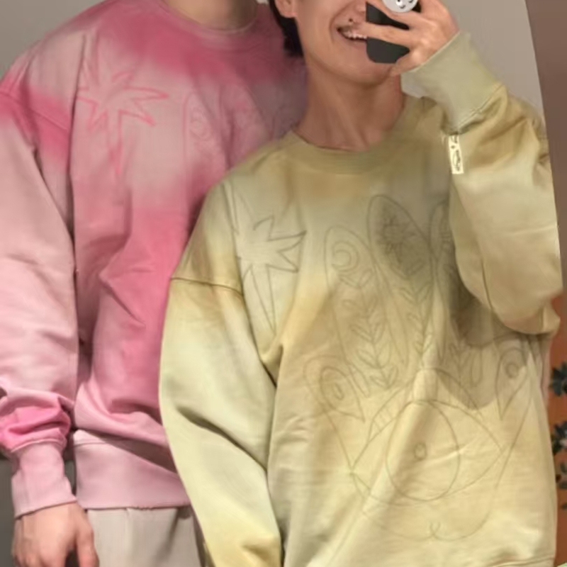 Ginginking丨The Hamsa Hoodie Spray-Painted Gradient Pullover Sweatshirt New for Spring