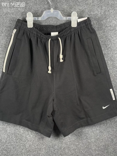 Nike, хлопковые трикотажные баскетбольные спортивные штаны с молнией, шорты, с вышивкой, для бега