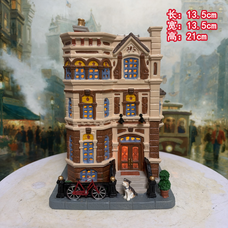 Foreign Trade Export Hand-Painted Ceramic House European Building Scene Home Decoration Ornaments Christmas Decorations