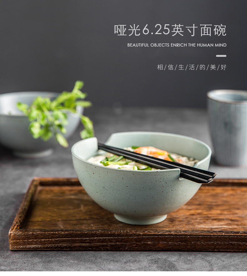 Japanese porcelain soul large ceramic bowl pull rainbow such as bowl mercifully rainbow such use large soup bowl household can put big bowls of salad bowl chopsticks