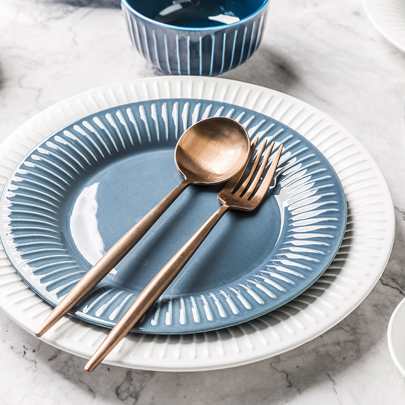 Porcelain soul plate Nordic ins creative dishes household ceramics steak western food dish dish dish fish salad