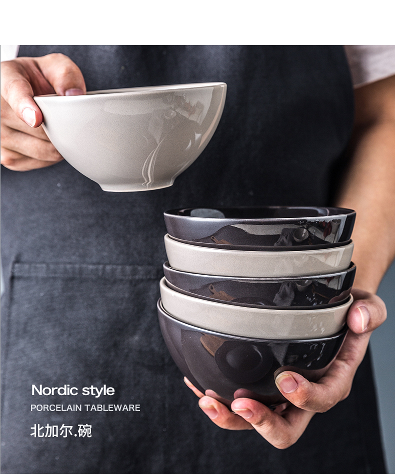 Soul porcelain tableware ceramic bowl home eating spaghetti dinner couples children small bowl soup bowl noodles bowl soup bowl