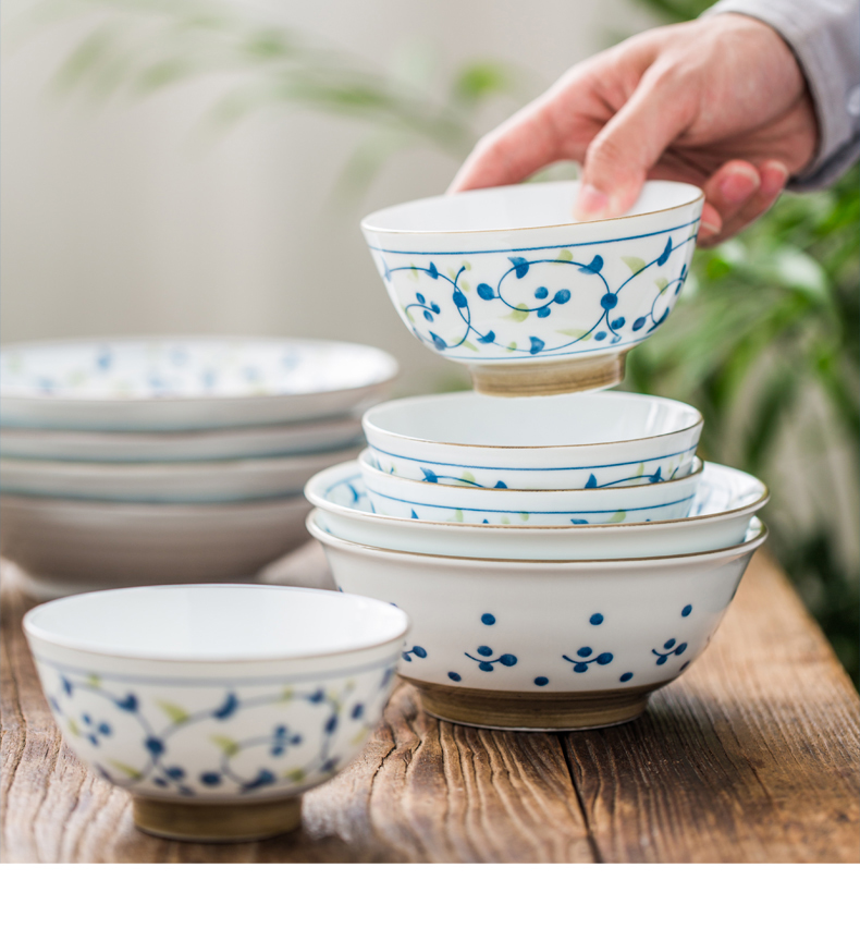 Porcelain soul household tableware suit Chinese style suit of blue and white Porcelain bowl dish dish ceramic dishes set tableware business