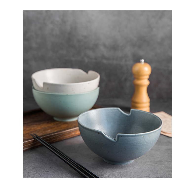 Japanese porcelain soul large ceramic bowl pull rainbow such as bowl mercifully rainbow such use large soup bowl household can put big bowls of salad bowl chopsticks