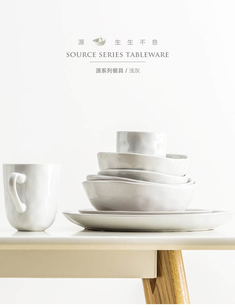 Porcelain soul ceramic creative household contracted Nordic dish western food steak plate breakfast dish plate flat plate