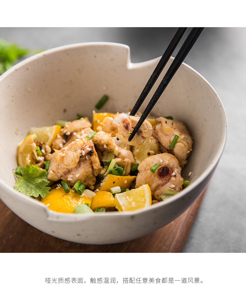 Japanese porcelain soul large ceramic bowl pull rainbow such as bowl mercifully rainbow such use large soup bowl household can put big bowls of salad bowl chopsticks
