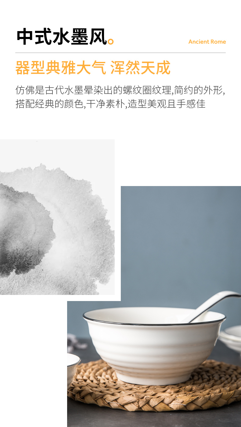 Porcelain soul jobs household ceramic bowl a single combination tableware, lovely rainbow such as bowl chopsticks dishes you eat soup bowl size