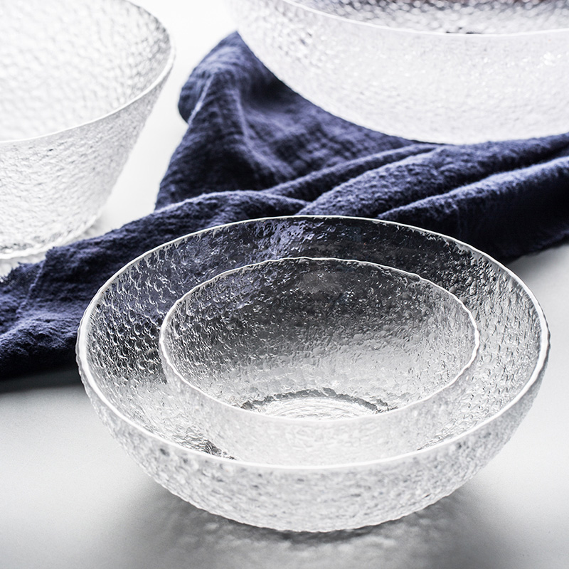 Porcelain soul creative condensation pattern glass salad bowl noodles bowl of Japanese soup bowl of fruit plate deep dish dish bowl of household