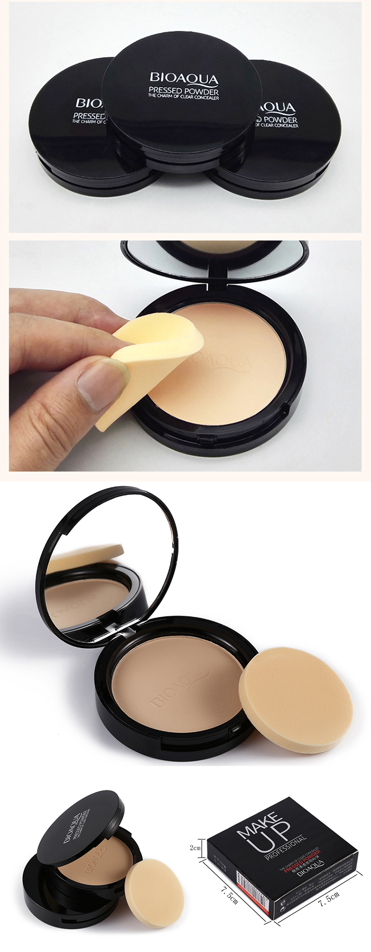 Phấn nền Face Powder Powder Pressed Powder Long Lasting Oil Control Waterproof No Card Powder - Bột nén phấn nền