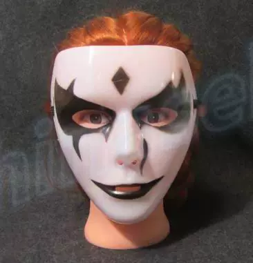 万圣节化妆舞会手绘白色鬼步舞面具男街舞面具恐怖面具鬼舞步面具