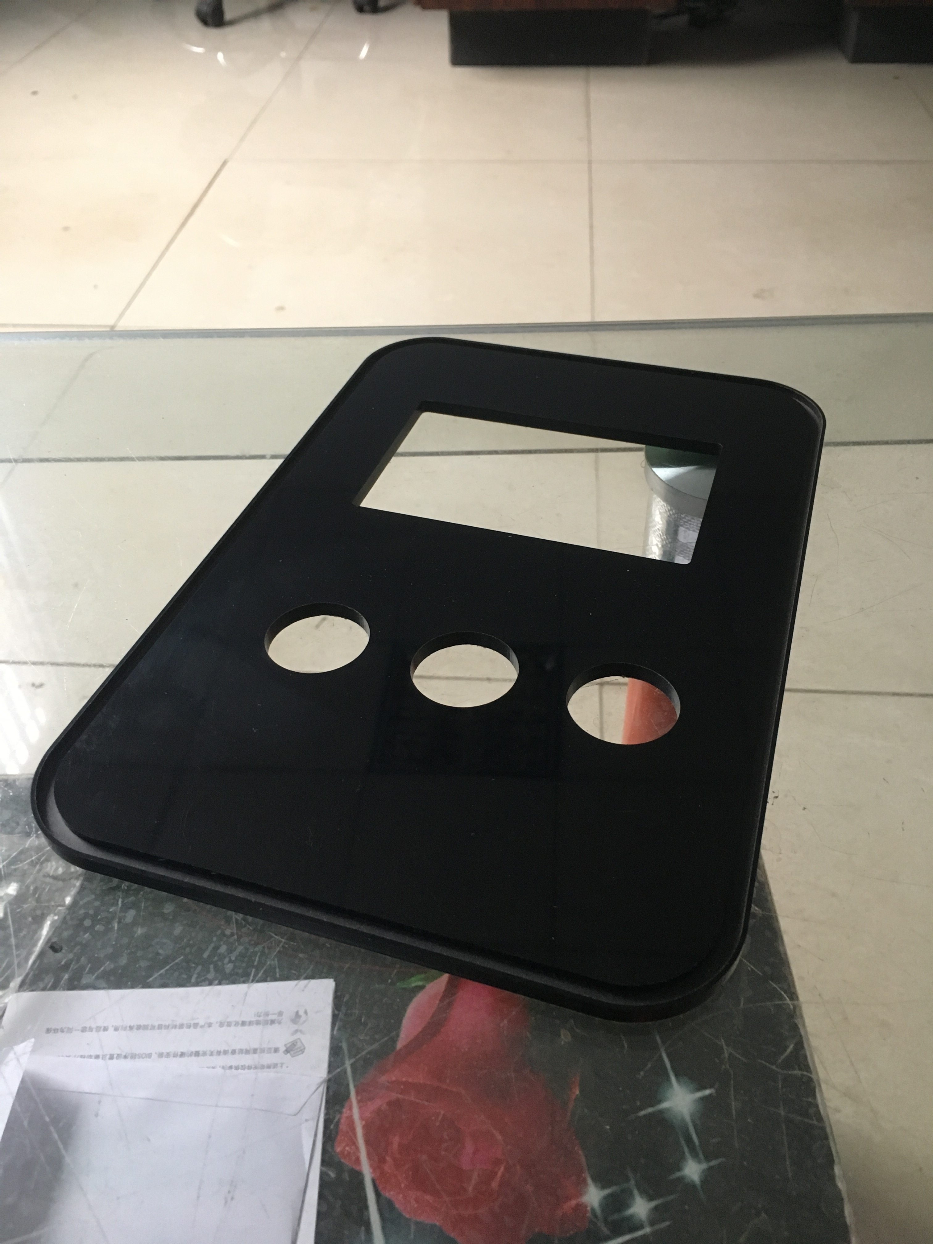 Acrylic sheet Plexiglass CNC engraving Countersunk head Tapping Slotting Drilling Punching screw holes