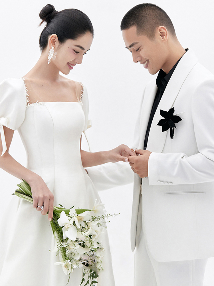 Vanna Fanny Korean Satin Bride Bride Bridge Bridge Temperature Drag Clean Welcome Dress Out