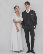 Van Na Xian collar card registration small white dress gauze daily Korean satin light wedding engagement dress