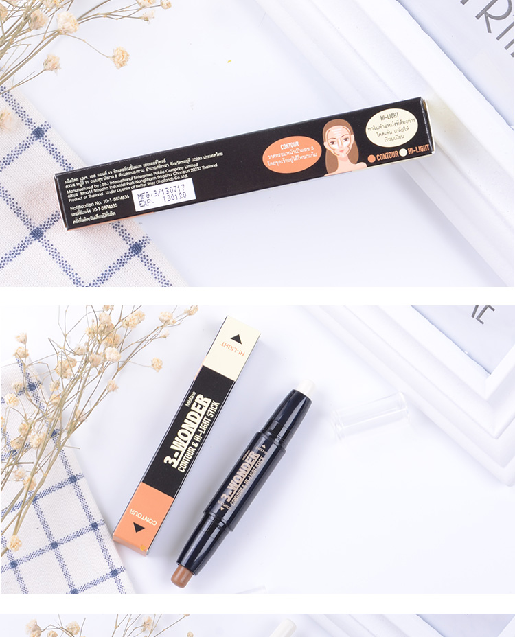 Thái lan đích thực Mistine ánh sáng cao bar shadow đúp head sửa chữa công suất mỏng mặt nằm tằm mũi bóng bút brightening công suất sửa chữa bút tạo khối 3ce