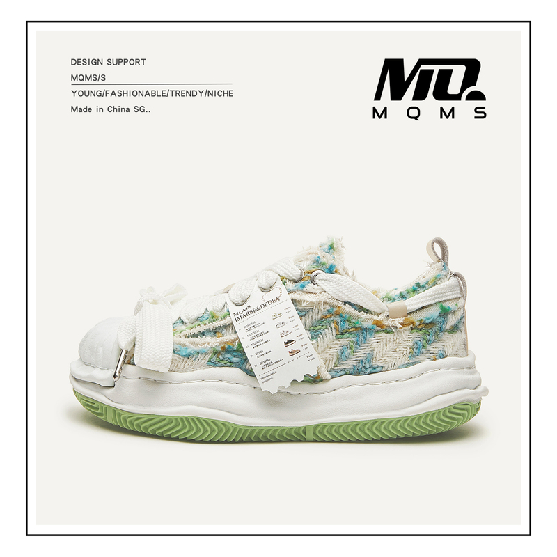 Mqms Shopping Receipt Series Deconstructed Dissolvable Shoes Chanel-Style Thick-Soled Height-Increasing Women's Shoes Trendy Shoes Unisex Couple Shoes
