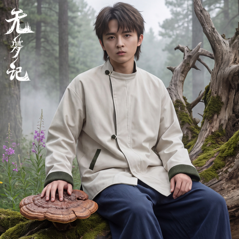 Reversible Jacket, Wumengji New Chinese-Style Hanfu, Unisex Stand-Up Collar Long-Sleeve Retro National Style Jacket for Autumn