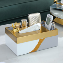 Nordic light luxury tissue box home living room creative coffee table multi-function remote control storage box drawing box ornaments