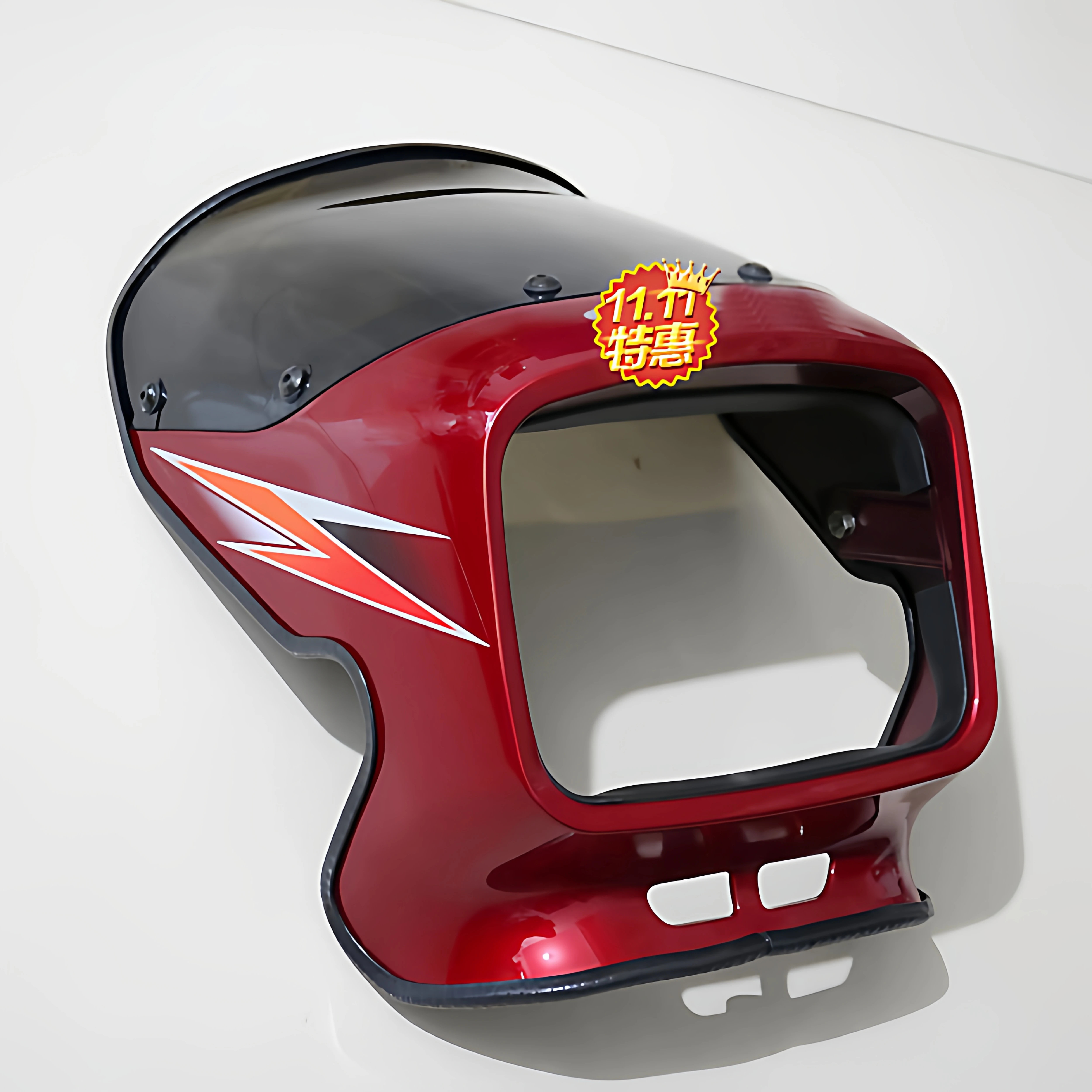 Подходящее для Qingqi Suzuki Kingdom Three QS125-6AB корпус фары переднего света GS125 воздушный дефлектор призрачное лицо прозрачный синий