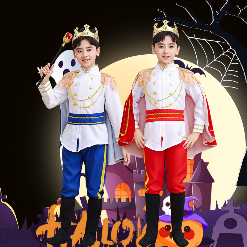 Children's Prince Costume Shawl Prince Fairy Tale Play Boy's Birthday Dress Prince King Makeup Stage Costume