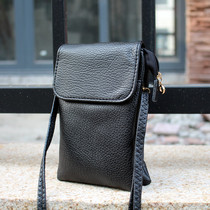 2019 new zipped lychee vein vertical style hanging neck diagonal satchel big screen machine bag inclined satchel with zero wallet woman mini small bag