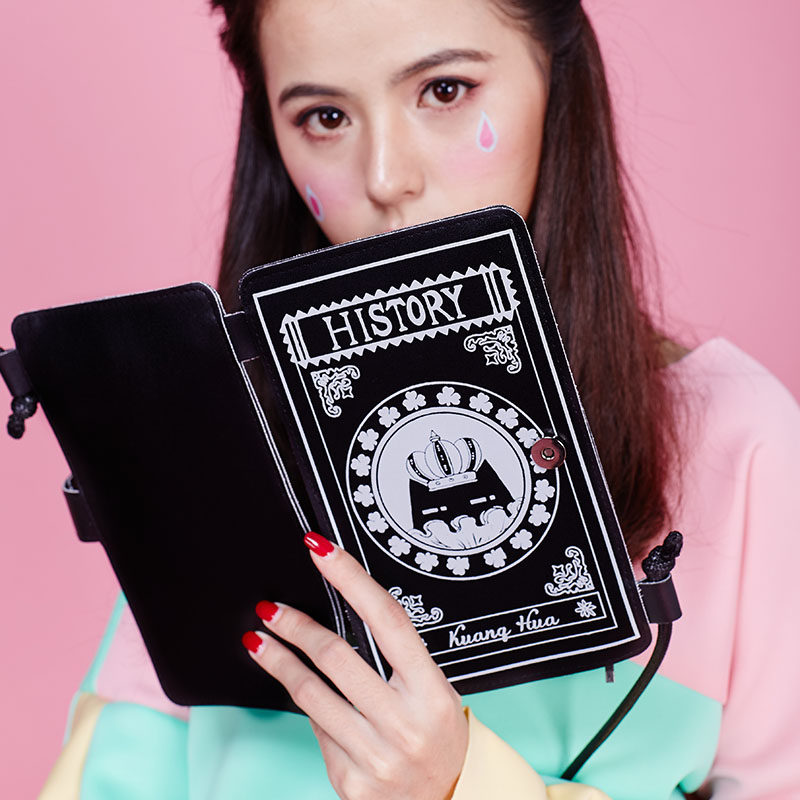 Korean version of the new Bang flower village PU printing new banknote youth card cartoon animation money mobile phone bag touch screen