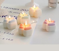 Meow Meow Props Fragrant Lavender Wind Germination Cute Cat Birthday Creative Photo Digital Home Decoration Cat Paw Candle