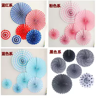 (Meow Meow props) dessert table birthday decorations paper fan flower decoration arrangement hanging ornaments Wedding Mall