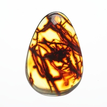 Shangshi Qingling Pure Natural Amber Flower Perp Plant Scenery Pace Features Jin Po Water Drop Pendant Necklace Original Mine Female