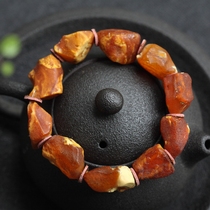Shangshi Qingling natural amber beeswax raw stone ore with the shape bracelet hand string demon flower wax wool women men men