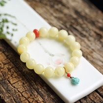 Shangshi Qingling white nectar round beads hand string Russian natural Baltic beeswax white beeswax bracelet Amber original