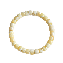 Shangshi Qingling natural amber white beeswax white flower porcelain white straight cut old type abacus bead bracelet bracelet one thing one picture