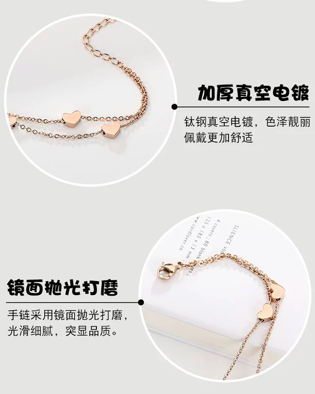 Midsummer Crystal Thời trang đơn giản Đôi tình yêu Vòng chân nữ Electroplating Rose Gold Màu vàng Giày dép Phụ kiện ngọt ngào vòng chân titin ko gỉ