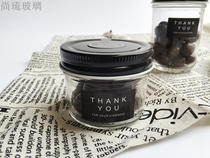 New black cover transparent glass sealed bottle caviar jam bottle Honey pickle bottle 100ml200ml500ml