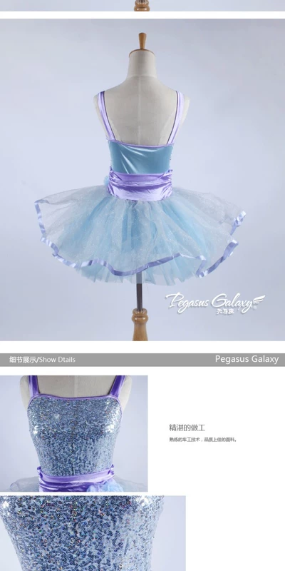 Pegasus mới địu trẻ em nữ múa ballet váy trang phục trẻ em hiện đại biểu diễn trang phục sân khấu 2996 - Trang phục