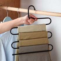 Multifunctional S hanging pants plastic multi-layer space-saving wardrobe pants rack Scarf drying rack Wardrobe storage rack
