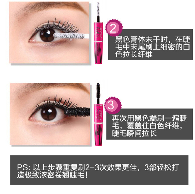 Thái Mistine 4D mascara tăng trưởng lỏng Đôi mascara tự nhiên dài dày không thấm nước không nở chuốt mi maybelline