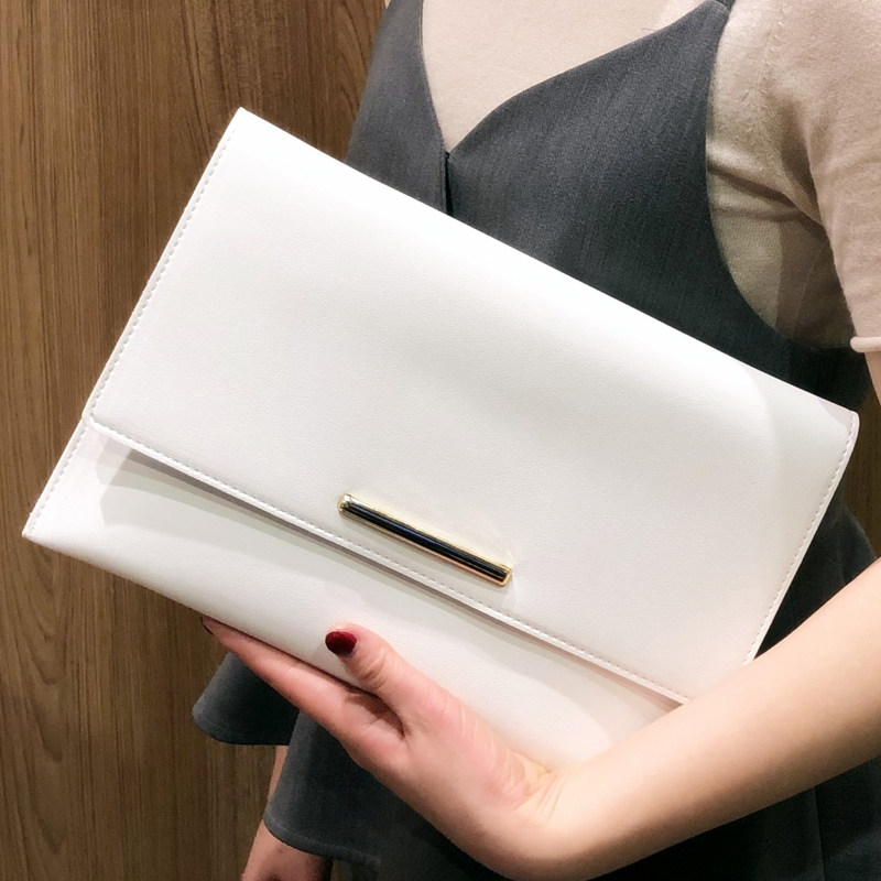 Tide brand diagonal bag female Korean version simple clutch soft leather casual chain bag temperament large-capacity envelope bag small bag