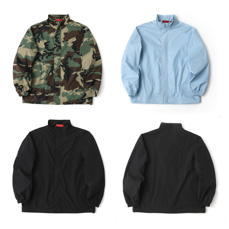 Spellout Embroidered Ripstop Trackjacket Embroidered Zipper Long-Sleeved Jacket