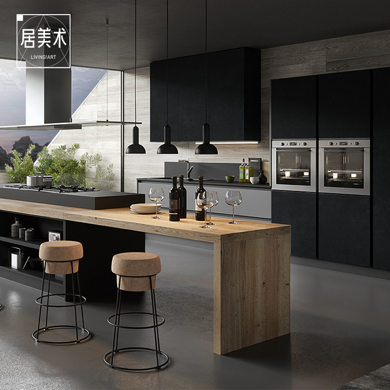 Chengdu Ju art cabinet custom overall kitchen cabinet custom rock slab open kitchen whole house home customization