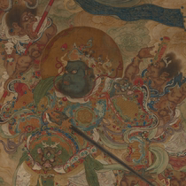 Growth of the King of heaven high definition big picture Buddhist guardian Gongbi heavy color character Buddha painting painted fairy buddha image vector