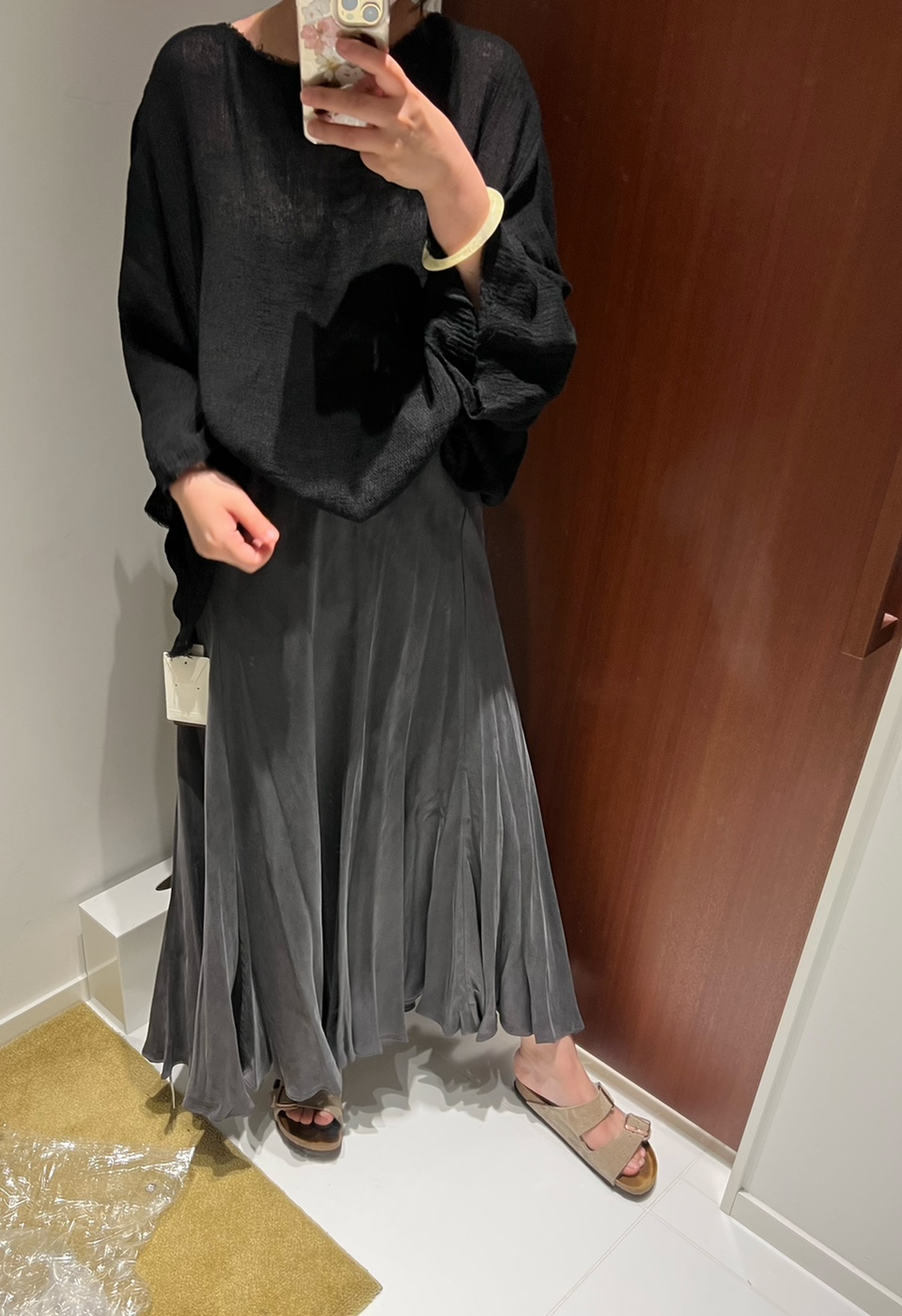 Plage classic 2022 autumn and winter new color copper ammonia silk skirt 22060922109030