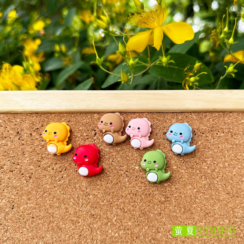 6 Creative Figure Nails Cute Colorful Q Cute Little Dinosaur Cork Felt Photo Wall Kindergarten Decorated with nail-Taobao