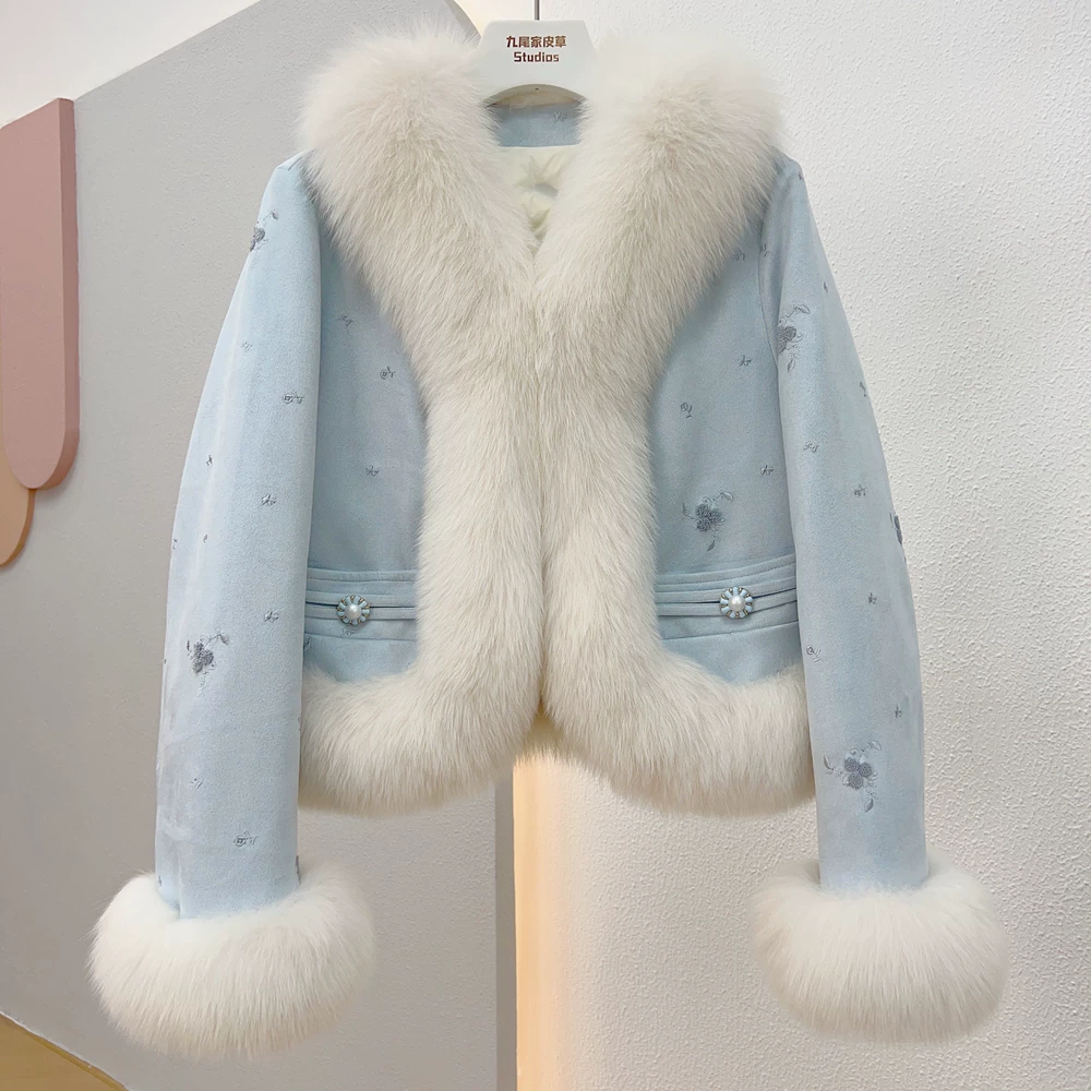 Winter velvet cute import short jacket, goose down
