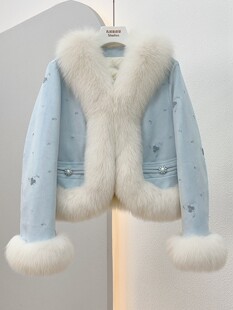 Winter velvet cute import short jacket, goose down