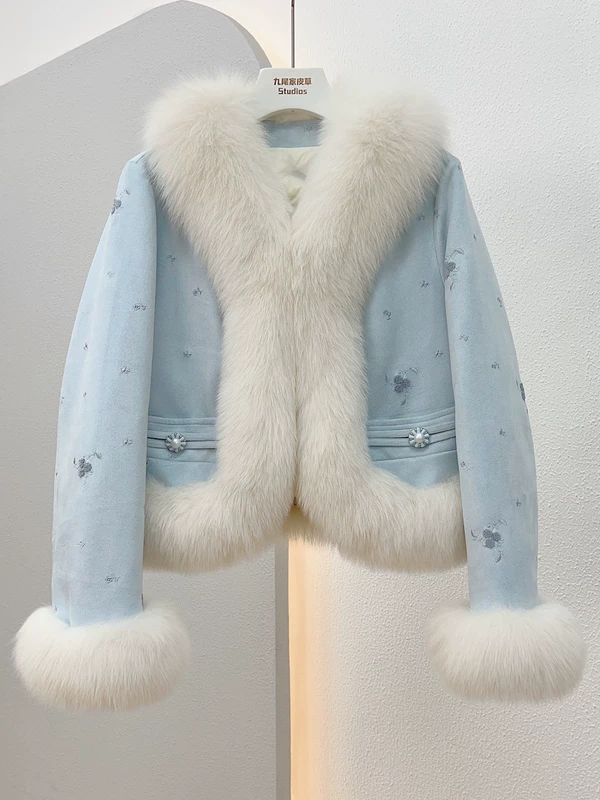 Winter velvet cute import short jacket, goose down