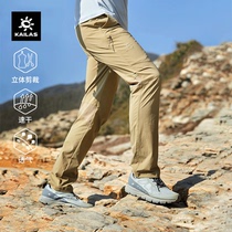 Kaileshi spring and summer mens basic straight hiking pants outdoor quick-drying breathable wear-resistant casual trousers KG115705