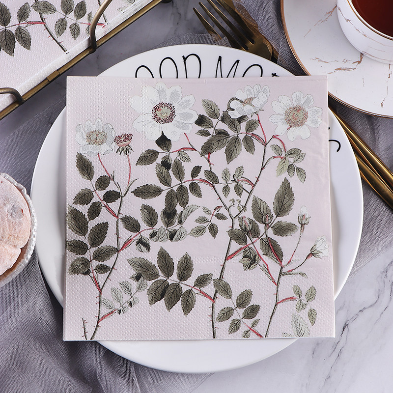 Runlux high-end three-layer printed paper napkin napkin birthday party western restaurant cafe paper 50 sheets