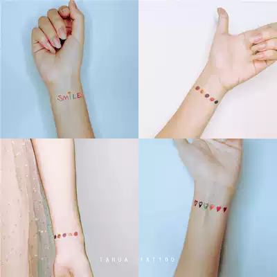 She painted Hyuna girl heart with tattoo stickers cute ins Wind cartoon small pattern waterproof woman lasting