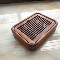 Small tea tray solid wood one or two people Mini drawer type household tea tray simple tea sea drainage storage tea table