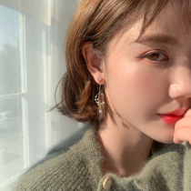 Super Immortal Glow Crescent Earrings 2020 New Temperament Joker Long Earrings